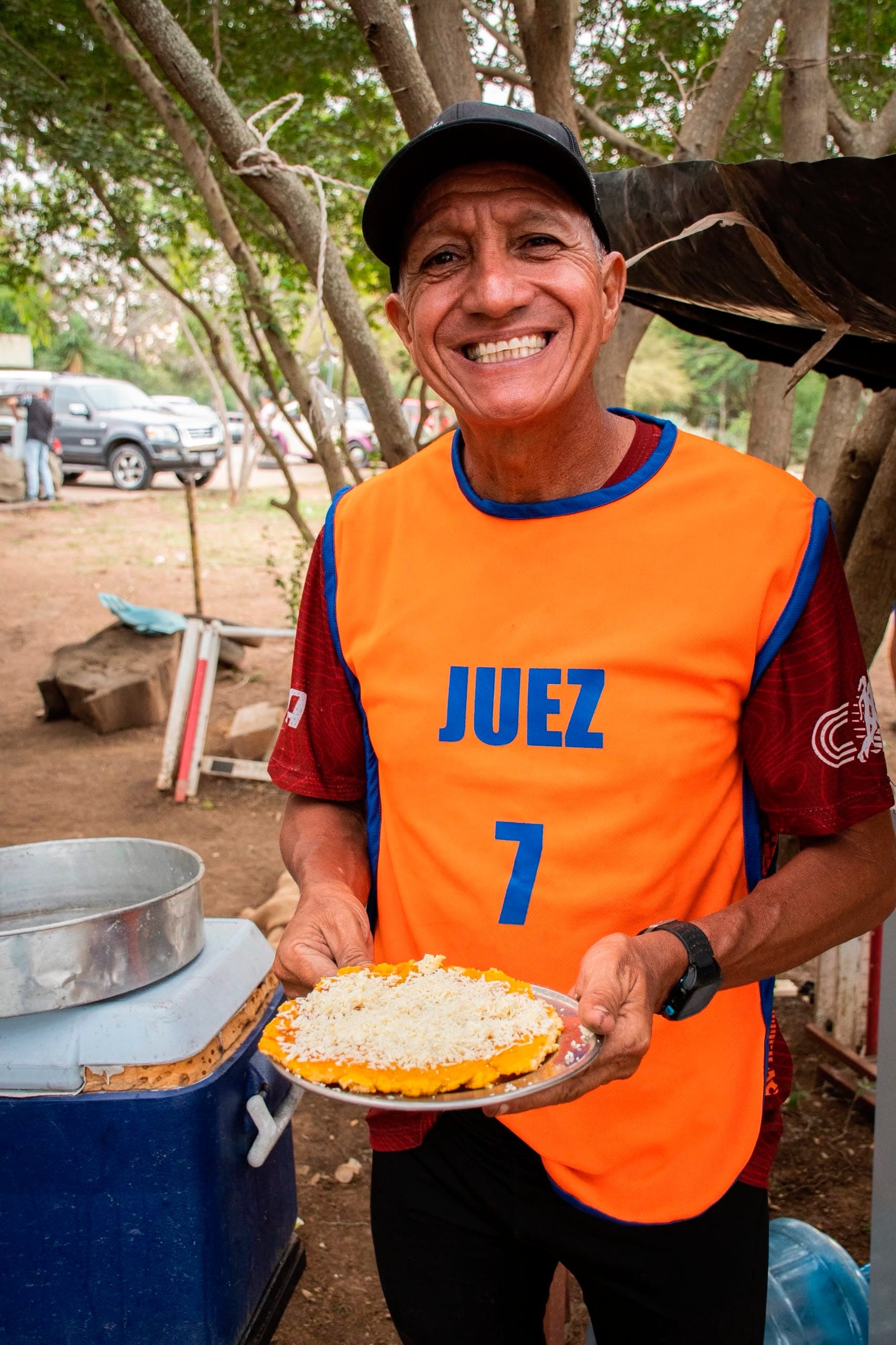Voluntarios en la zona de hidratación